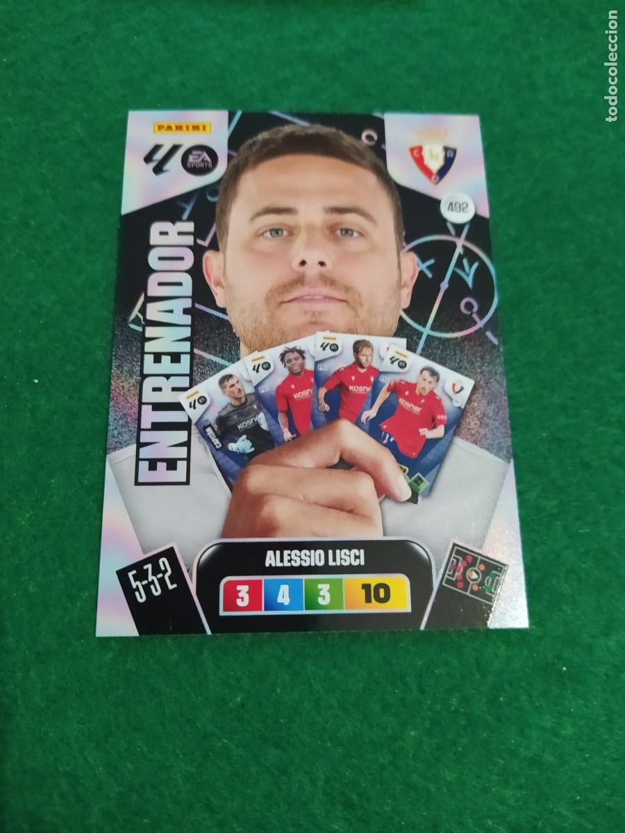Cromos de F&uacute;tbol: actualizacion de adrenalyn 2025 2026 ENTRENADOR N&ordm; 492 ALESSIO LISCI OSASUNA