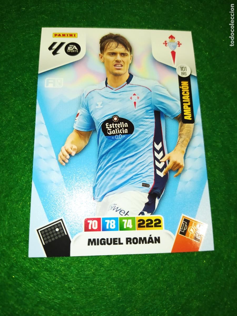 Fu&szlig;ball-Sticker: actualizacion de adrenalyn 2025 2026 NUEVO FICHAJE / AMPLIACION N&ordm; 101BIS MIGUEL ROMAN CELTA DE VIGO