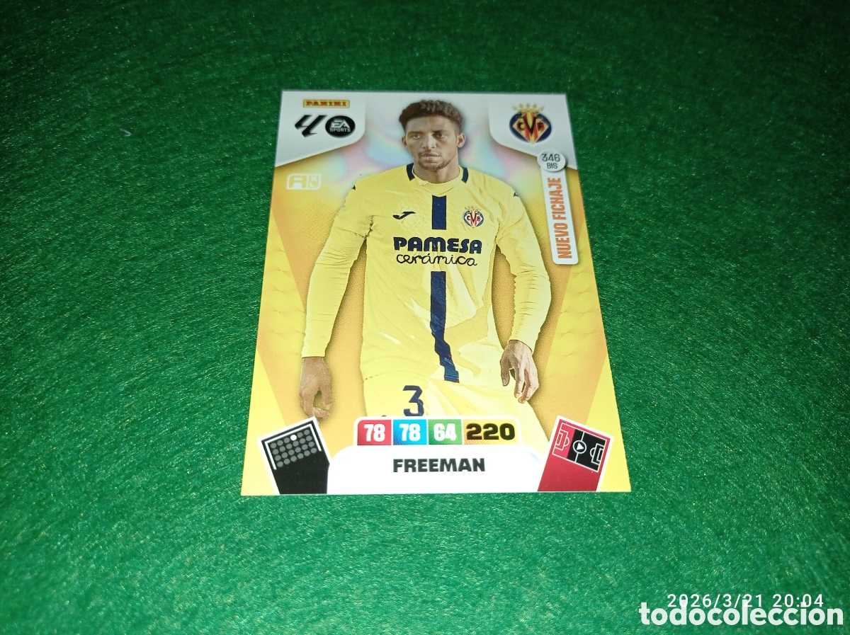 Cromos de F&uacute;tbol: actualizacion de adrenalyn 2025 2026 NUEVO FICHAJE / AMPLIACION N&ordm; 346BIS FREEMAN VILLARREAL