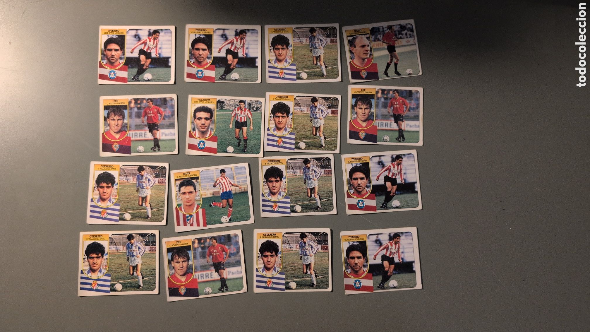 Cromos de F&uacute;tbol: LOTE 16 FICHAJES LIGA ESTE 1991/92 91 92 CARTON NUNCA PEGADOS SIN PEGAR