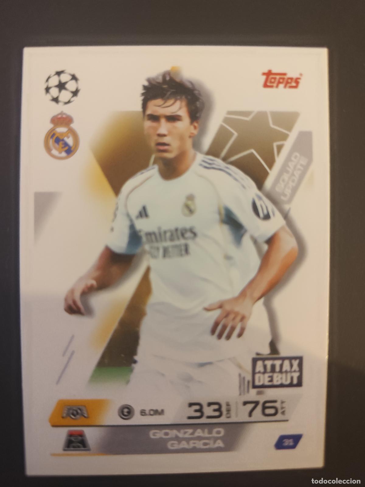 Fu&szlig;ball-Sticker: 31 GONZALO GARCIA REAL MADRID SQUAD UPDATE MATCH ATTAX EXTRA 2025 2026 25 26 TOPPS