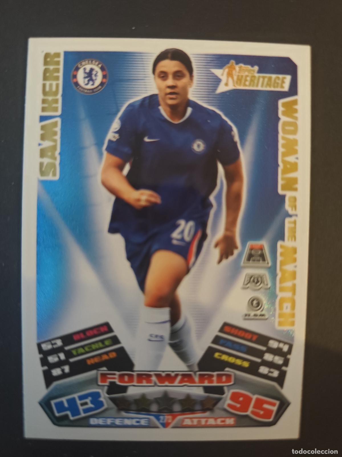 Figurine di Calcio: 273 SAM KERR CHELSEA HERITAGE WOMAN OF THE MATCH ATTAX EXTRA 2025 2026 25 26 TOPPS