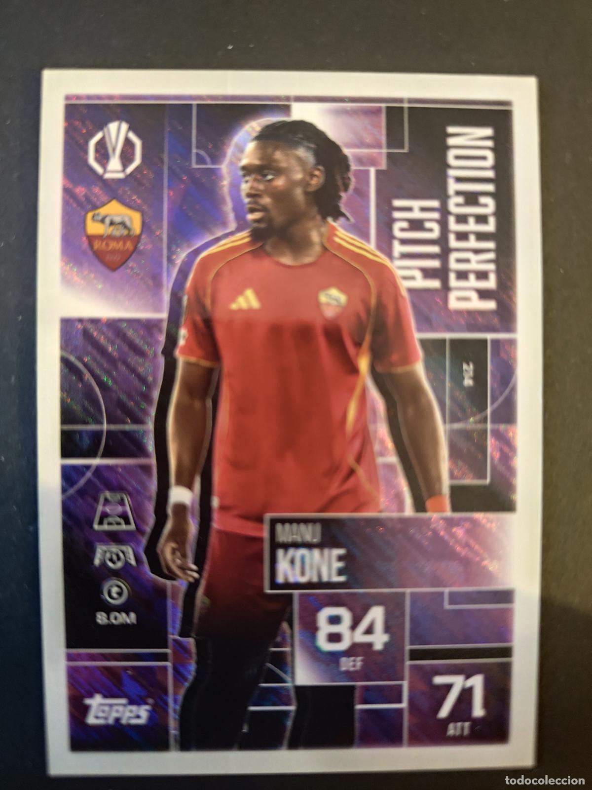 Figurine di Calcio: 214 MANU KONE ROMA PITCH PERFECTION MATCH ATTAX EXTRA 2025 2026 25 26 TOPPS