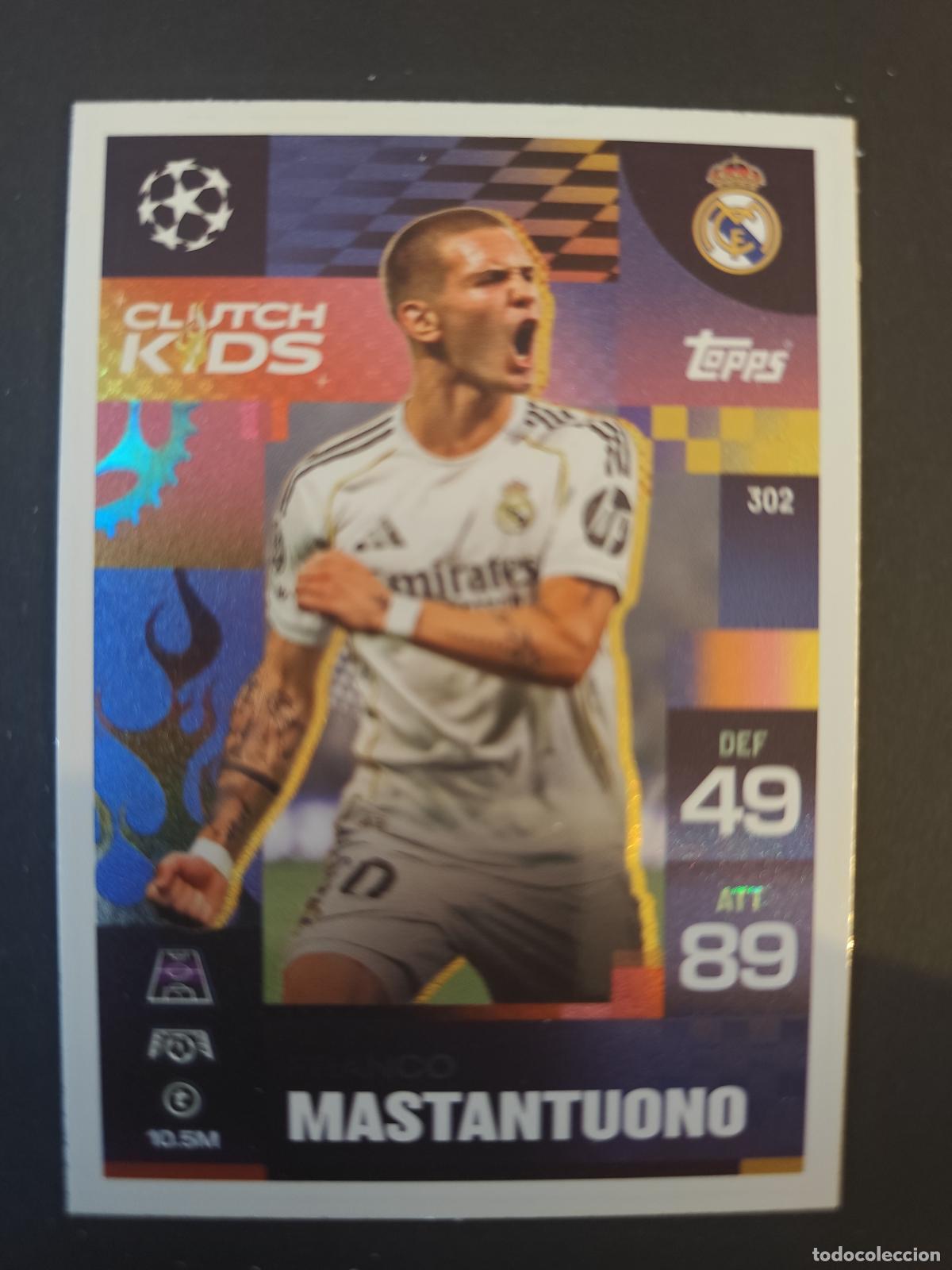 Figurine di Calcio: 302 FRANCO MASTANTUONO REAL MADRID CLUTCH KIDS MATCH ATTAX EXTRA 2025 2026 25 26 TOPPS