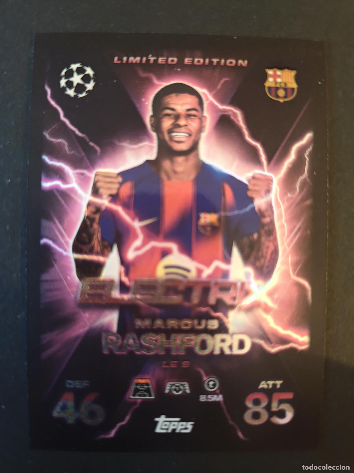 Cromos de F&uacute;tbol: LE9 RASHFORD BARCELONA BAR&Ccedil;A EDICI&Oacute;N LIMITADA ELECTRIX MATCH ATTAX EXTRA 2025 2026 25 26 TOPPS