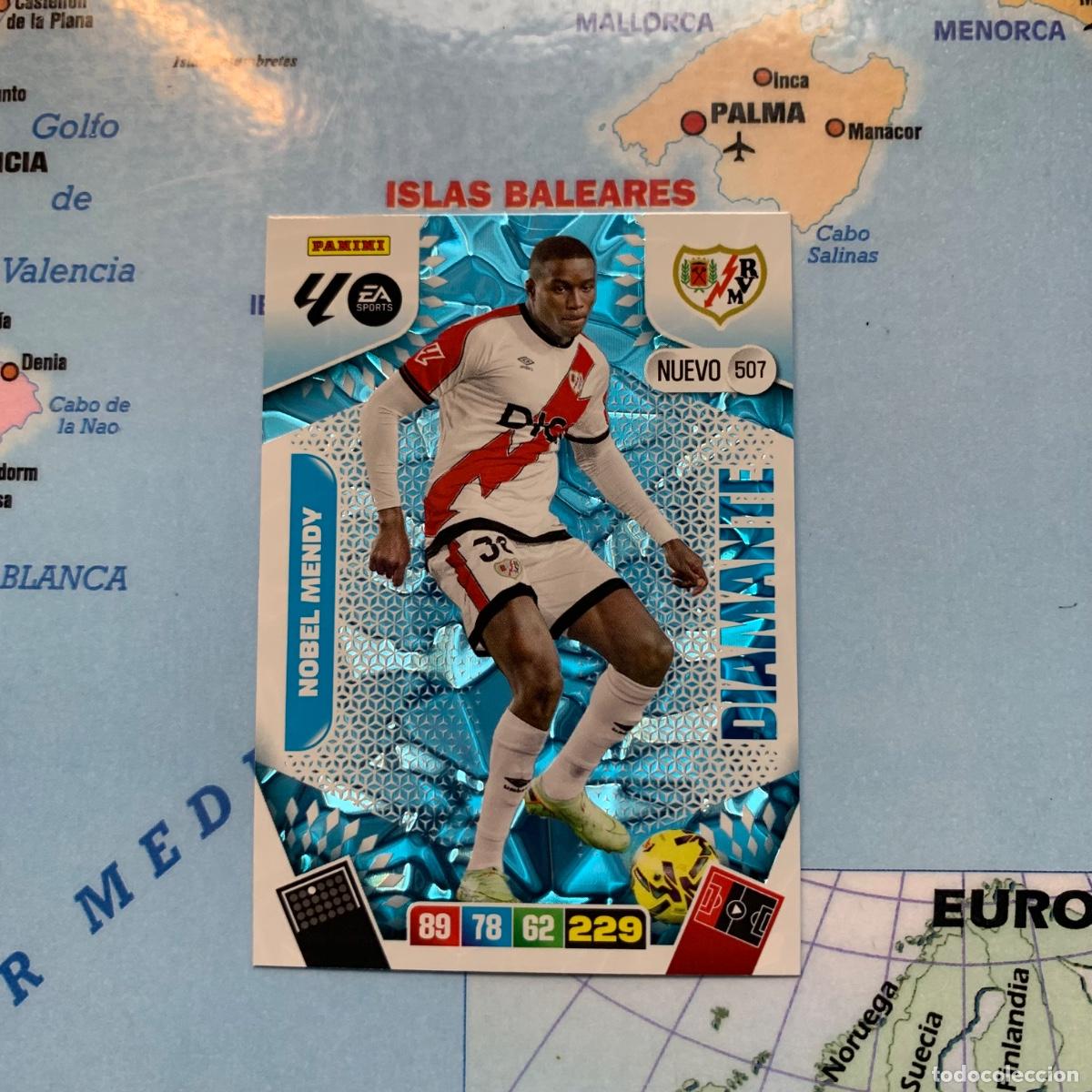 Cromos de F&uacute;tbol: Nobel Mendy nuevo Diamante n&uacute;mero 507 del Rayo Vallecano cromo adrenalyn XL 25-26 2025-2026