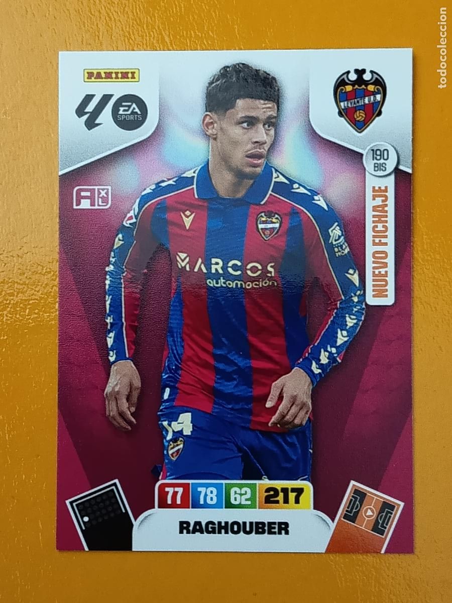 Figurine di Calcio: 190 BIS RAGHOUBER. NUEVO FICHAJE. LEVANTE UD. ADRENALYN XL 2025-26