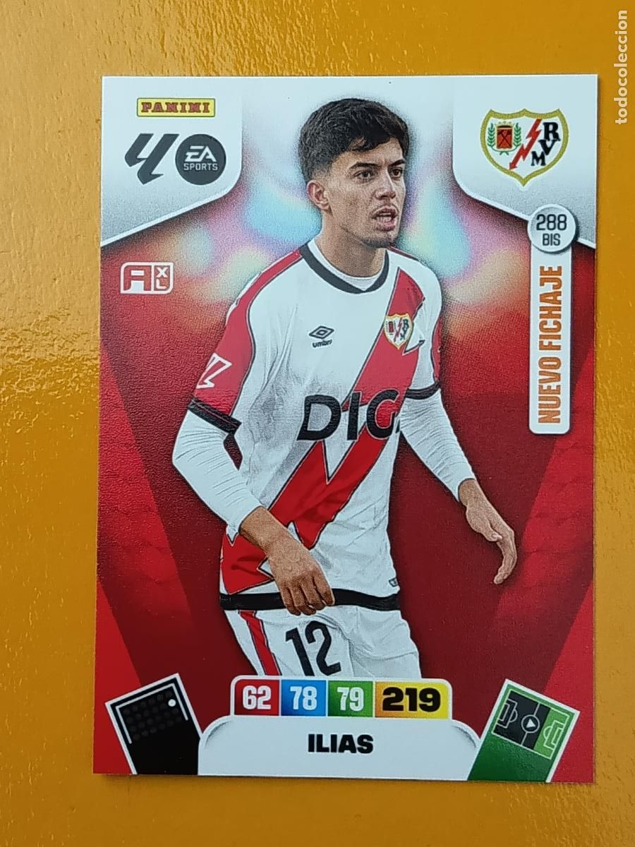 Cartes &agrave; collectionner de Football: 288 BIS ILIAS. NUEVO FICHAJE. RAYO VALLECANO. ADRENALYN XL 2025-26