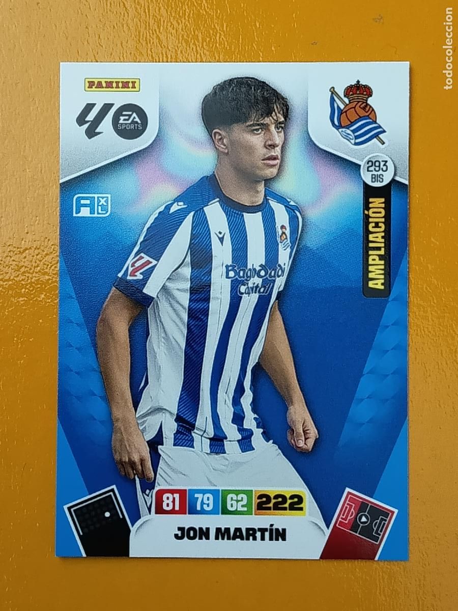 Cromos de F&uacute;tbol: 293 BIS JON MART&Iacute;N. AMPLIACI&Oacute;N. REAL SOCIEDAD. ADRENALYIN XL 2025-26