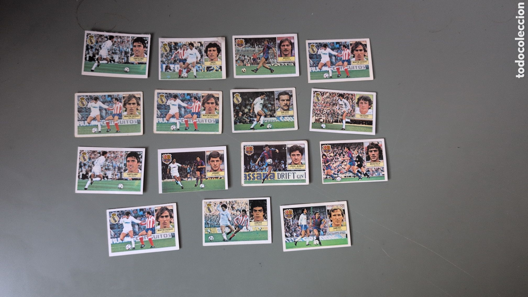 Fu&szlig;ball-Sticker: LOTE 15 CROMOS BARCELONA Y REAL MADRID LIGA ESTE 1984/85 84 85 DESPEGADOS