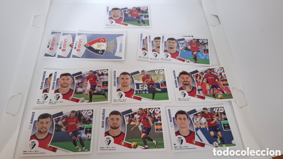 Cromos de F&uacute;tbol: LOTE CROMOS LIGA ESTE 2024 2025 OSASUNA SIN PEGAR