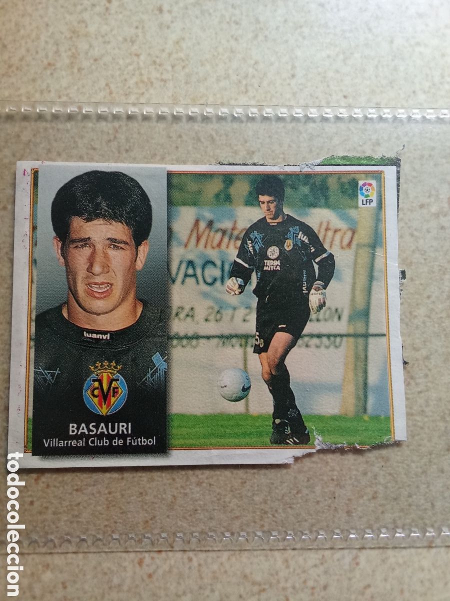 Cromos de F&uacute;tbol: BASAURI VILLARREAL FICHAJE 17 LIGA ESTE 1998 1999 RECORTADO Y FALTA DE PAPEL