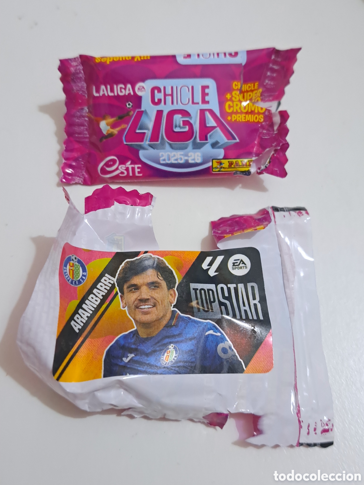 Figurine di Calcio: CROMO LIGA 2025-26 CHICLES GETAFE CF ARAMBARRI TOP STAR PANINI ESTE