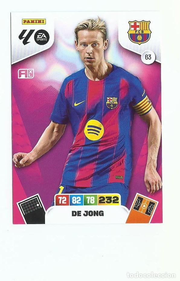 Cromos de F&uacute;tbol: ADRENALYN 2025/2026 63 DE JONG BARCELONA NUEVO PERFECTO