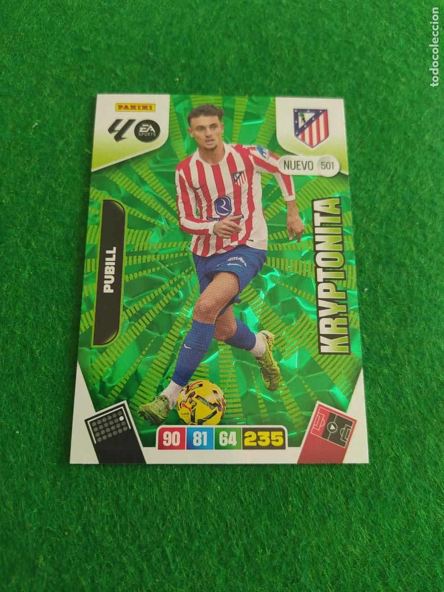Cromos de F&uacute;tbol: actualizacion de adrenalyn 2025 2026 nuevo kryptonita n&ordm; 501 pubill atletico de madrid
