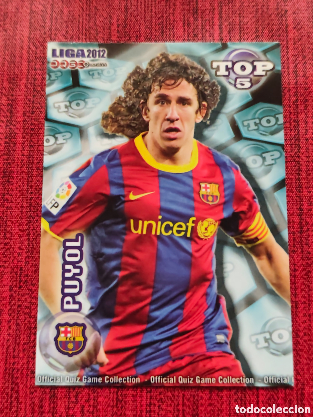Figurine di Calcio: 568 PUYOL FC BARCELONA TOP AZUL MATE MUNDICROMO QUIZ GAME 2011 2012