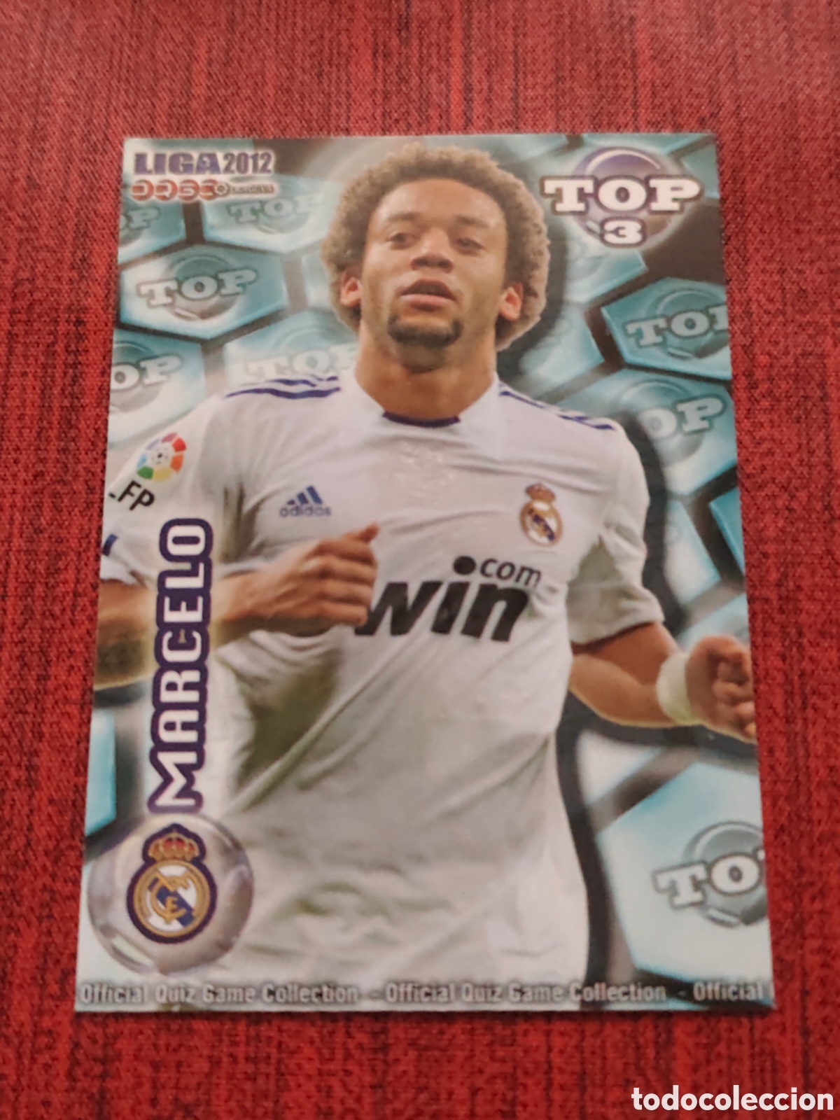 Cromos de F&uacute;tbol: 578 MARCELO REAL MADRID TOP AZUL MATE MUNDICROMO QUIZ GAME 2011 2012