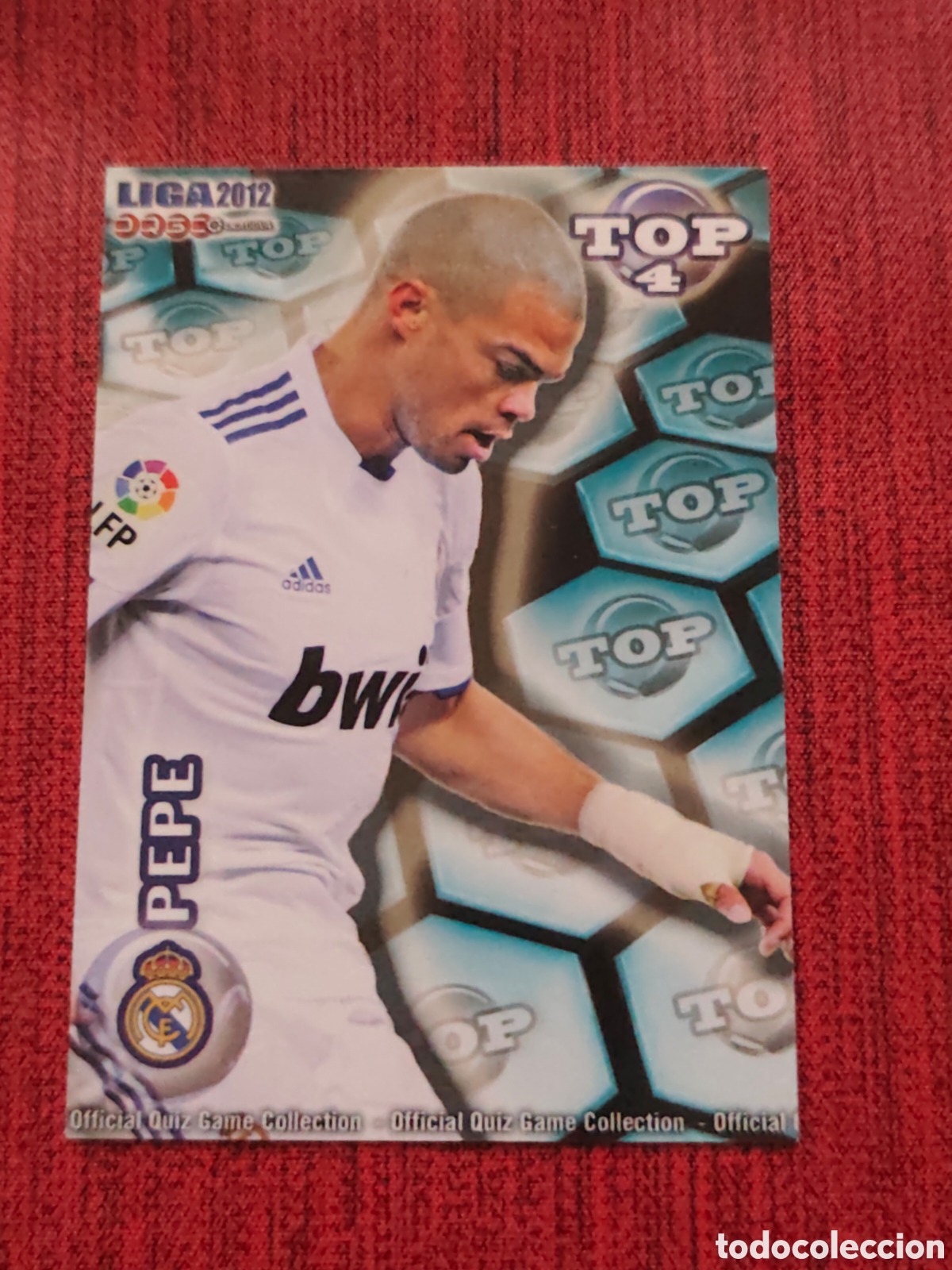 Cromos de F&uacute;tbol: 560 PEPE REAL MADRID TOP AZUL MATE MUNDICROMO QUIZ GAME 2011 2012
