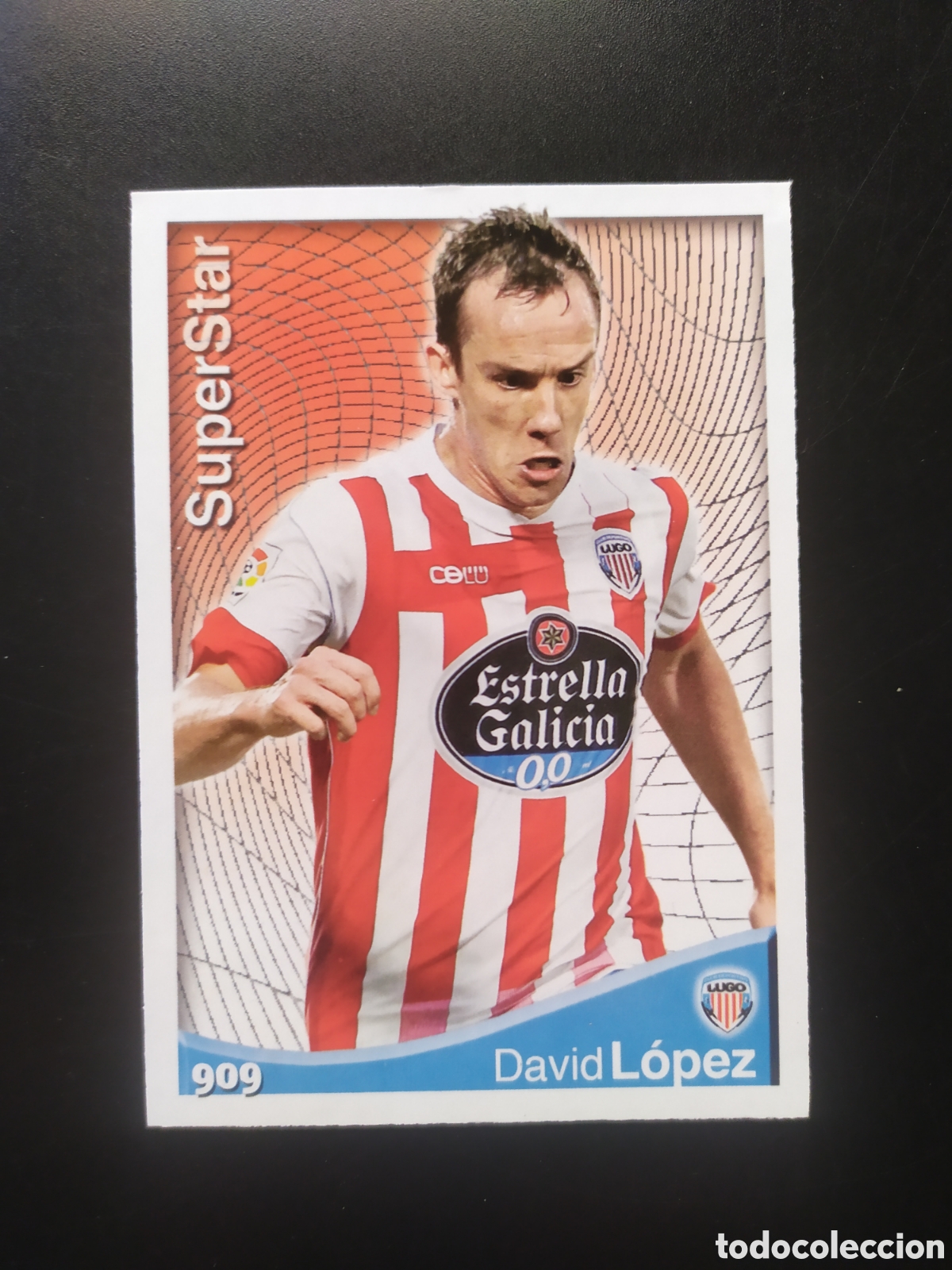 Figurine di Calcio: Mundicromo fichas Liga 2014 2015 14 15 David L&oacute;pez superstar n&deg; 909 Lugo