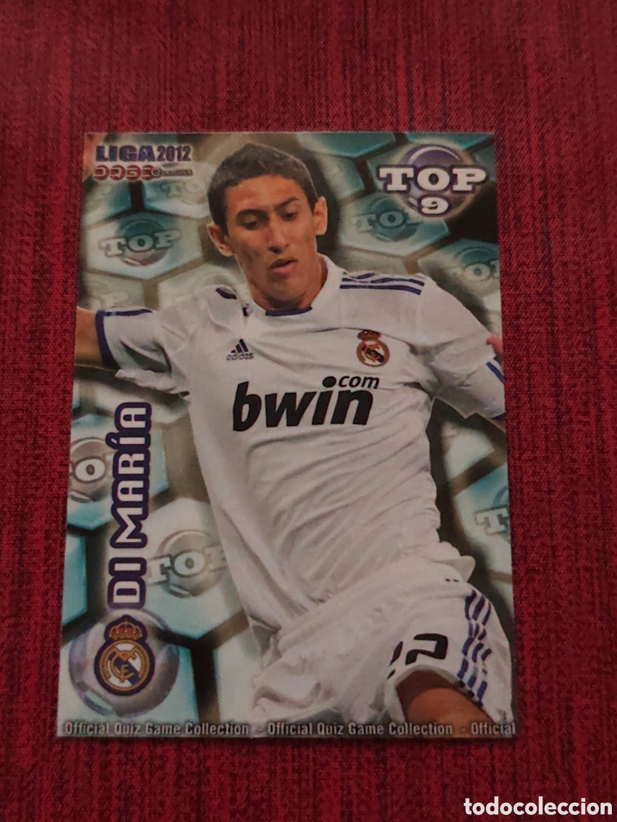 Cromos de F&uacute;tbol: 623 DI MAR&Iacute;A REAL MADRID TOP AZUL MATE MUNDICROMO QUIZ GAME 2011 2012