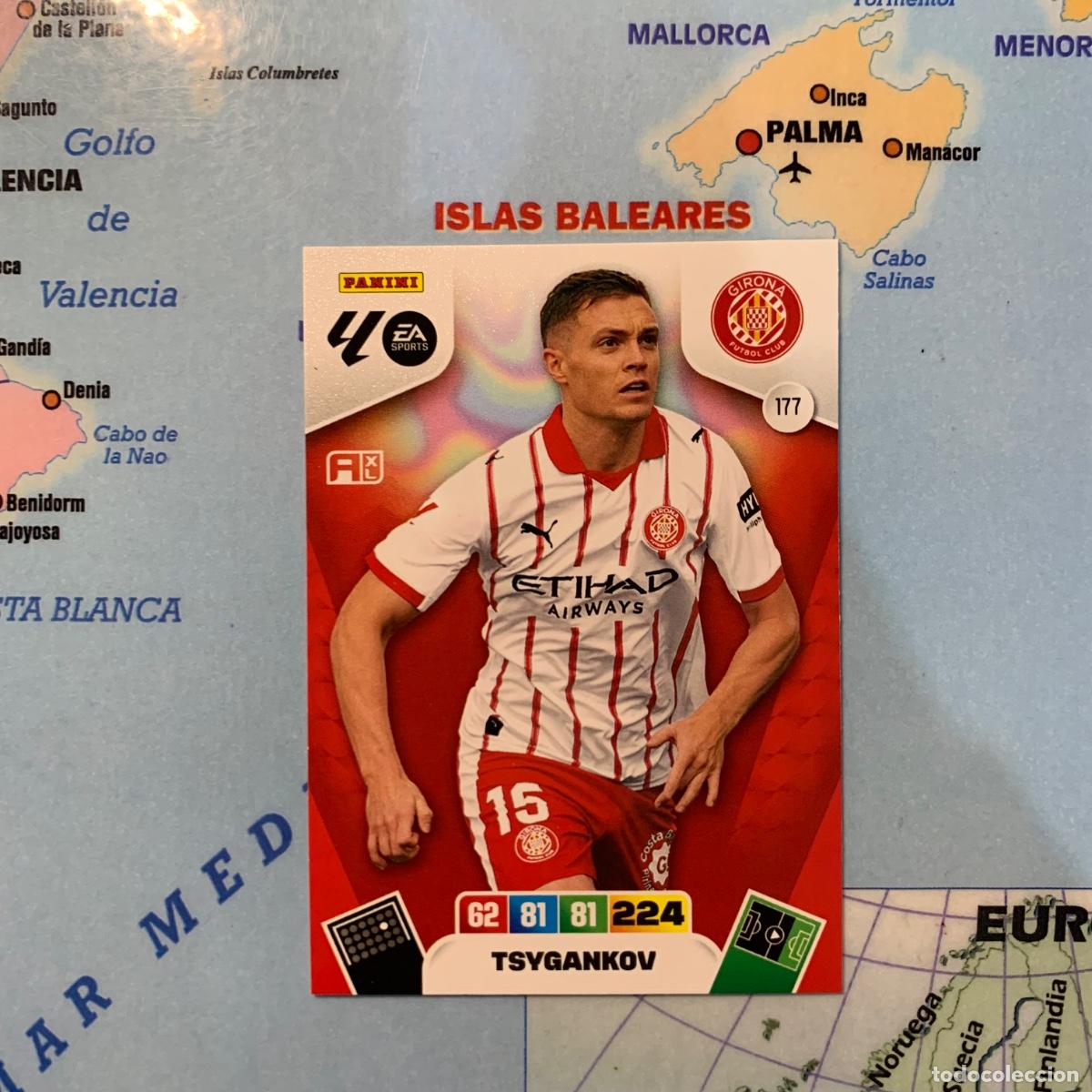 Cromos de F&uacute;tbol: Tsygankov n&uacute;mero 177 del Girona cromo adrenalyn XL 25-26 2025-2026