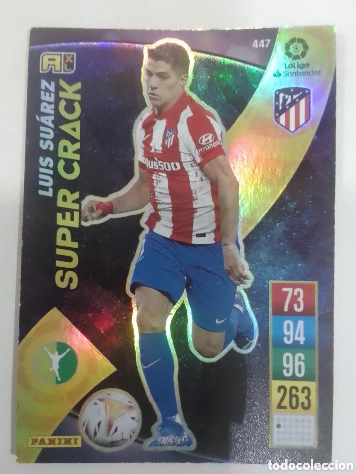Cromos de F&uacute;tbol: Adrenalyn XL 2021-22 n&deg; 447 Luis Su&aacute;rez &bull; Atl&eacute;tico de Madrid. SUPER CRACK.