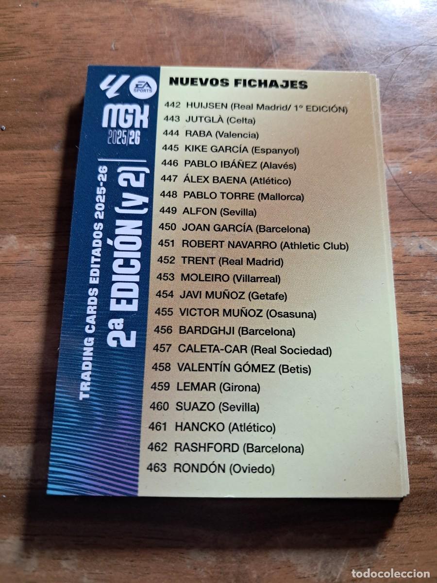 Cromos de F&uacute;tbol: CARD MEGACRACKS TEMPORADA 25/26: LISTADO 2&ordf; EDICI&Oacute;N (Y 2)