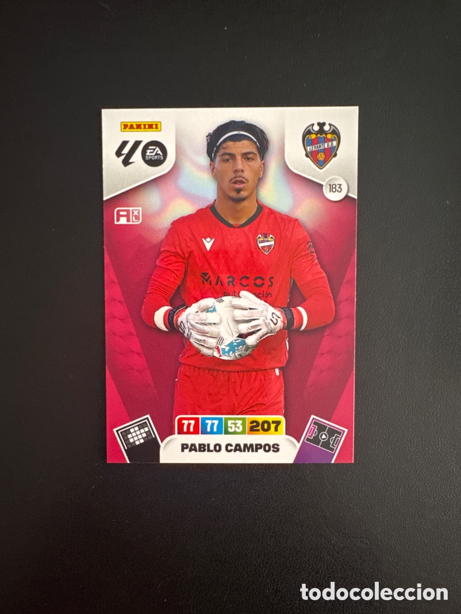 Cromos de F&uacute;tbol: PABLO CAMPOS LEVANTE N&Uacute;MERO 183 ADEENALYN 2025 2026