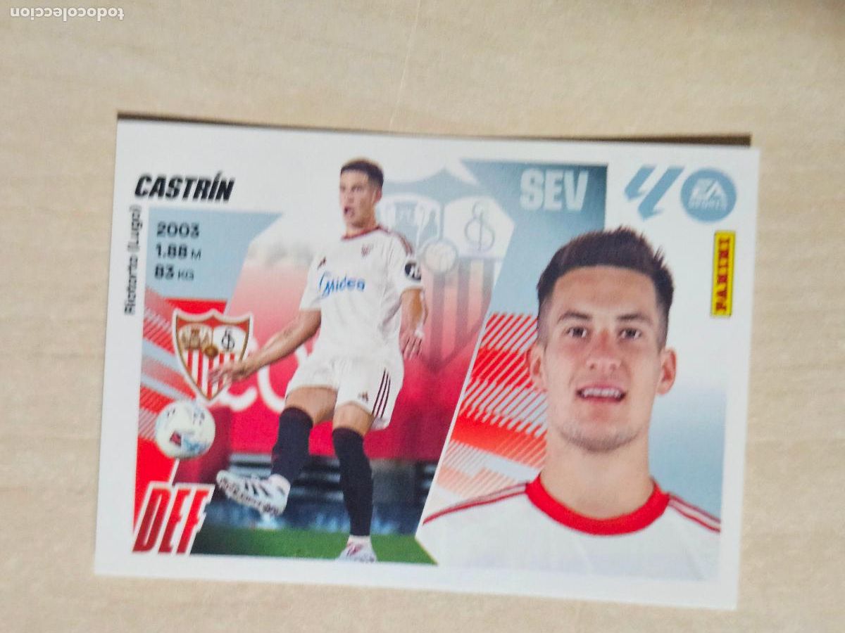 Fu&szlig;ball-Sticker: 8 BIS CASTRIN (COLOCA) - SEVILLA - EDICIONES ESTE 2025-26 - 25/26 (NUEVO)