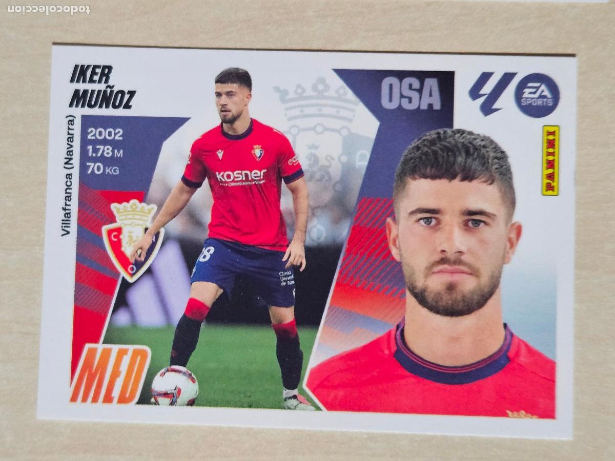 Cromos de F&uacute;tbol: CROMO N&ordm; 13 IKER MU&Ntilde;OZ - OSASUNA - EDICIONES ESTE 2025-26 - 25/26 (NUEVO)