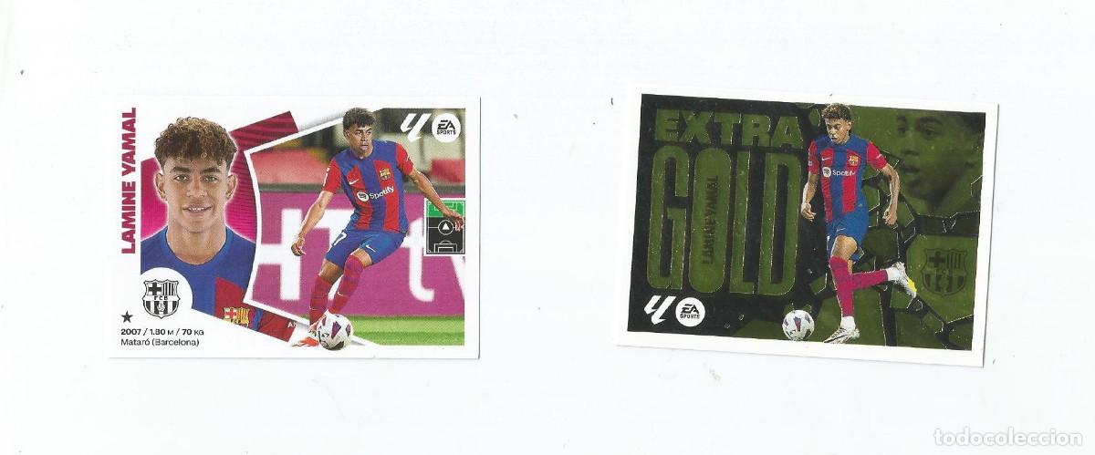 Cromos de F&uacute;tbol: LOTE 2 CROMOS DE LA LIGA 2024-25 LAMINE YAMAL EXTRA GOLD