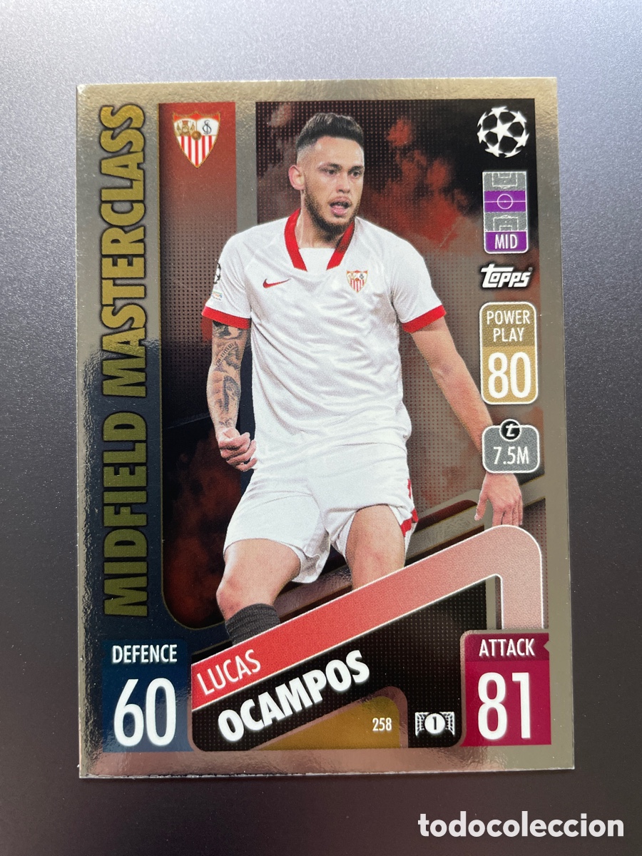 Cromos de Futebol: Ocampos 258 Midfield Masterclass Match Attax 2021-22 2021 2022 Topps Sevilla