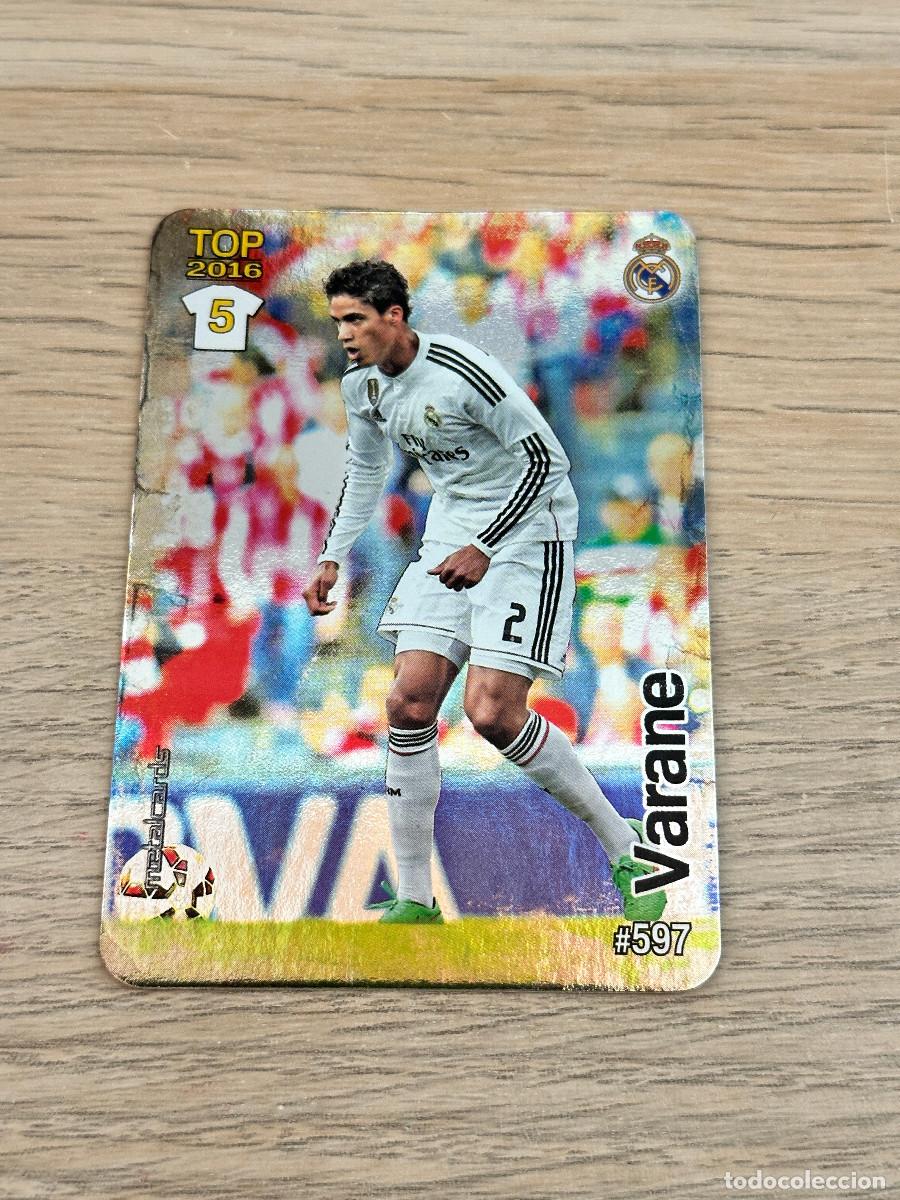 Cromos de f&uacute;tbol: 597 VARANE REAL MADRID METALCARDS TOP 2016 BRILLO 2015 2016 MUNDICROMO FICHAS LIGA 15 16