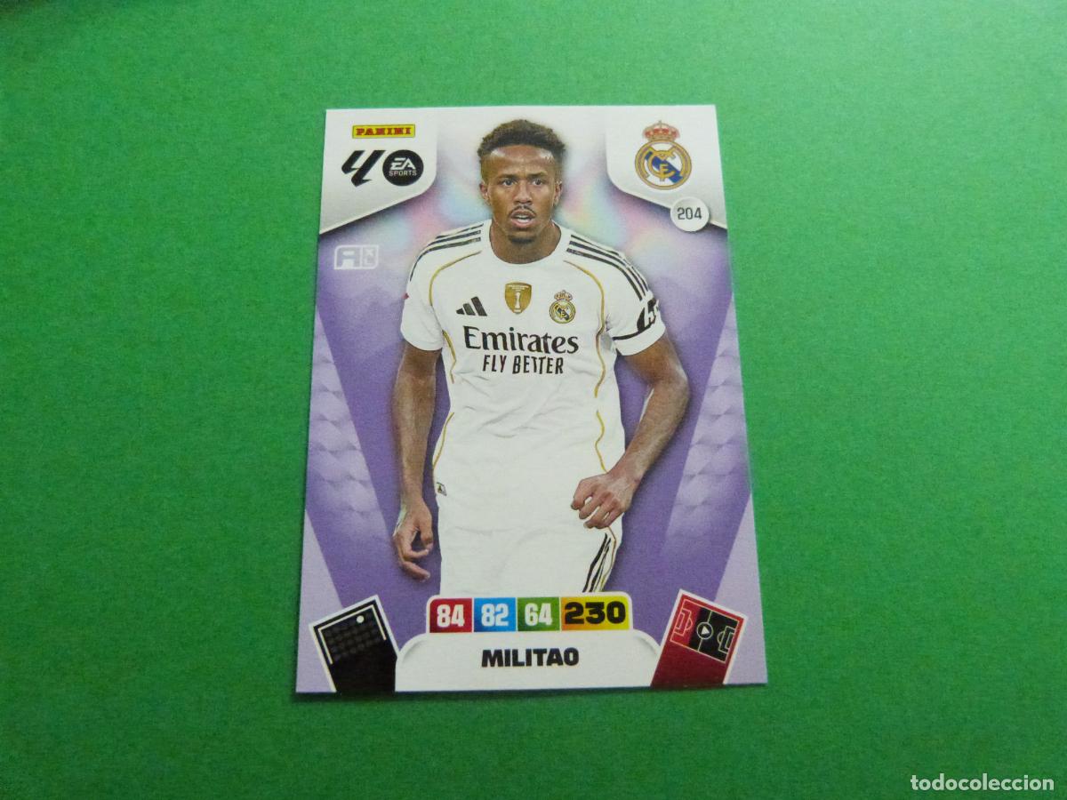 Cromos de F&uacute;tbol: TRADING CARD FUTBOL MILITAO REAL MADRID C.F. N&ordm; 204 LIGA ADRENALYN XL 2025-2026/25-26 PANINI