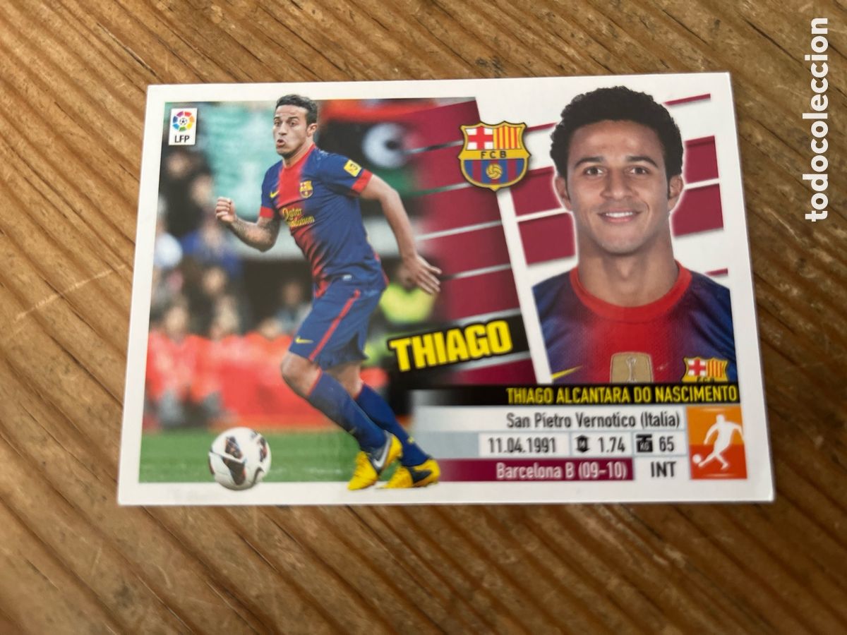 Football Stickers: CROMO SIN PEGAR NUNCA PEGADO ALBUM LIGA ESTE 13 14 2013 2014 BARCELONA # 11B THIAGO ERROR DIANA