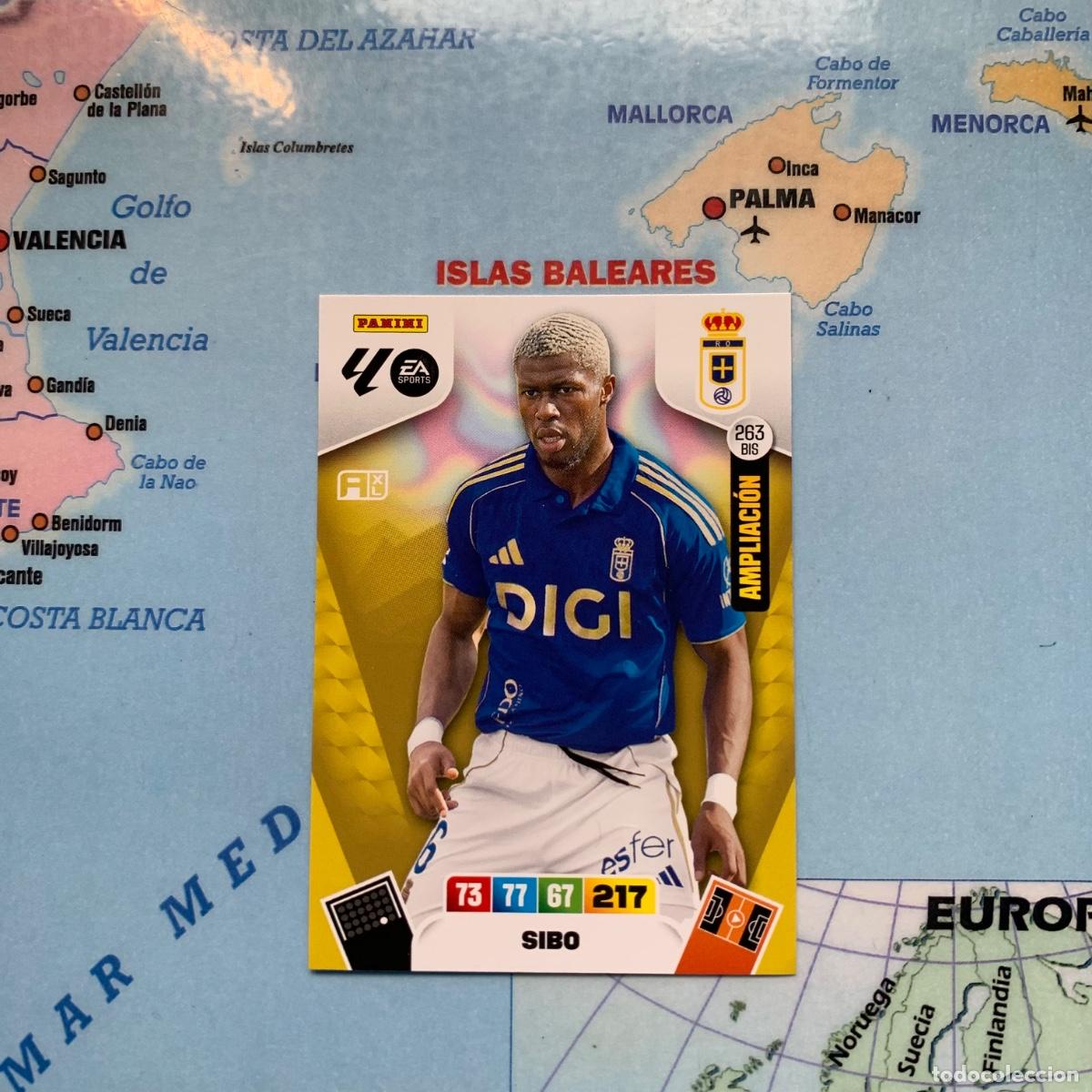 Cromos de F&uacute;tbol: Sibo ampliaci&oacute;n n&uacute;mero 263 Bis Del Oviedo cromo adrenalyn XL 25-26 2025-2026