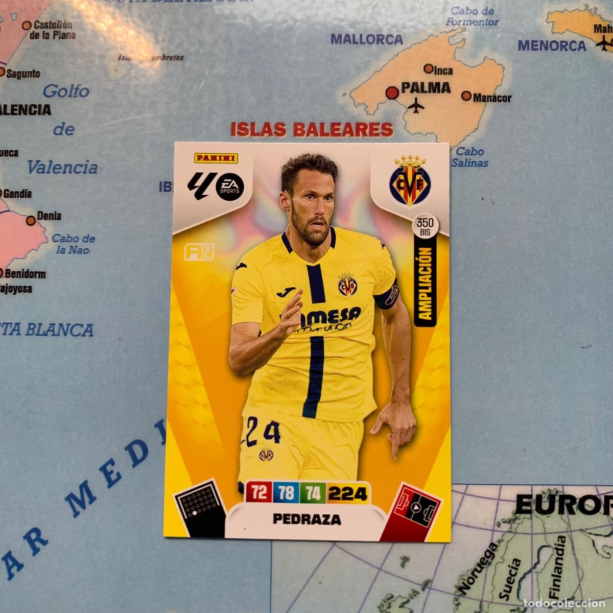 Cromos de F&uacute;tbol: Pedraza ampliaci&oacute;n n&uacute;mero 350 Bis del Villarreal cromo adrenalyn XL 25-26 2025-2026