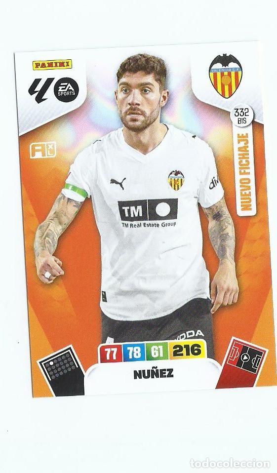 Cartes &agrave; collectionner de Football: ADRENALYN 2025/2026 332 BIS NU&Ntilde;EZ VALENCIA , NUEVO PERFECTO