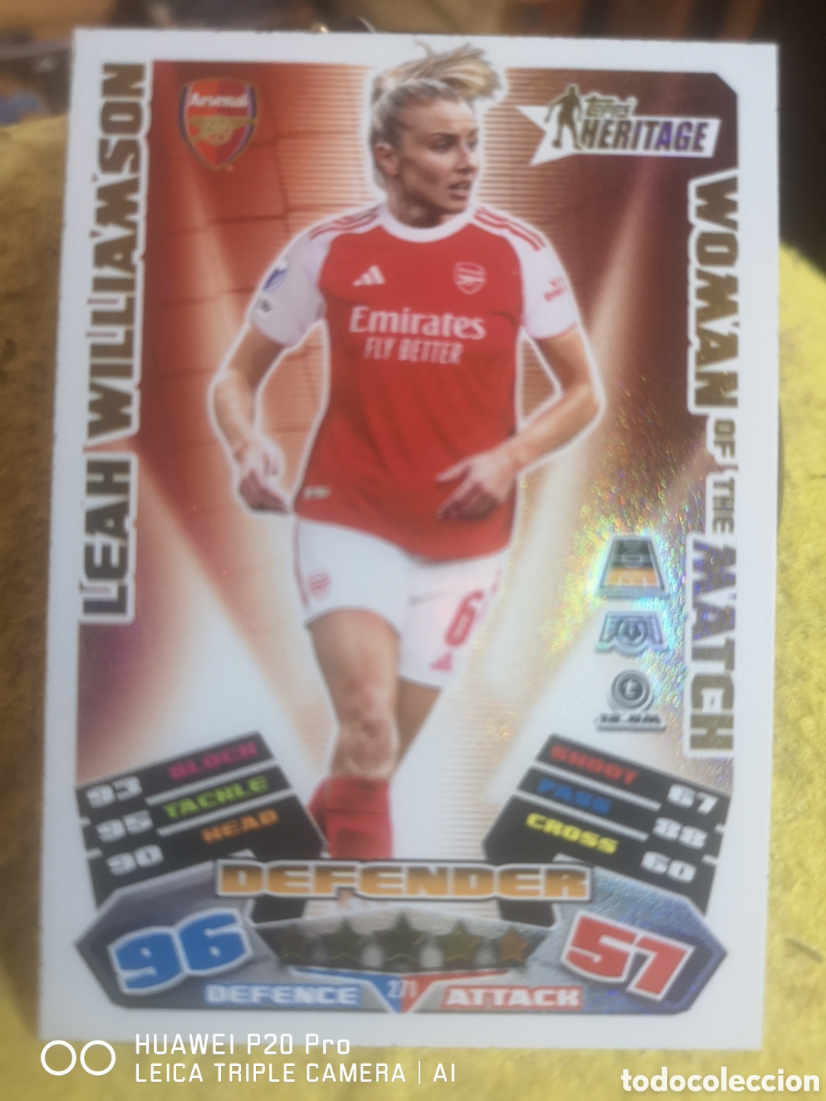 Cromos de Futebol: MATCH ATTAX EXTRA 2025 2026 HERITAGE WOMAN OF THE MATCH 271 LEAH WILLIAMSON - ARSENAL