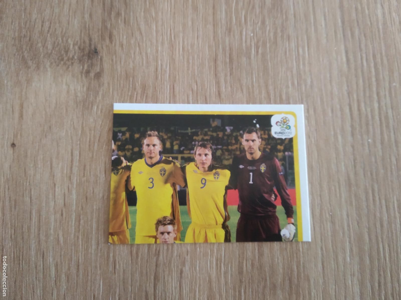 Fu&szlig;ball-Sticker: 429 EQUIPO PLANTILLA SUECIA CROMO FUTBOL PANINI EURO 2012 EURCOPA FONDO BLANCO