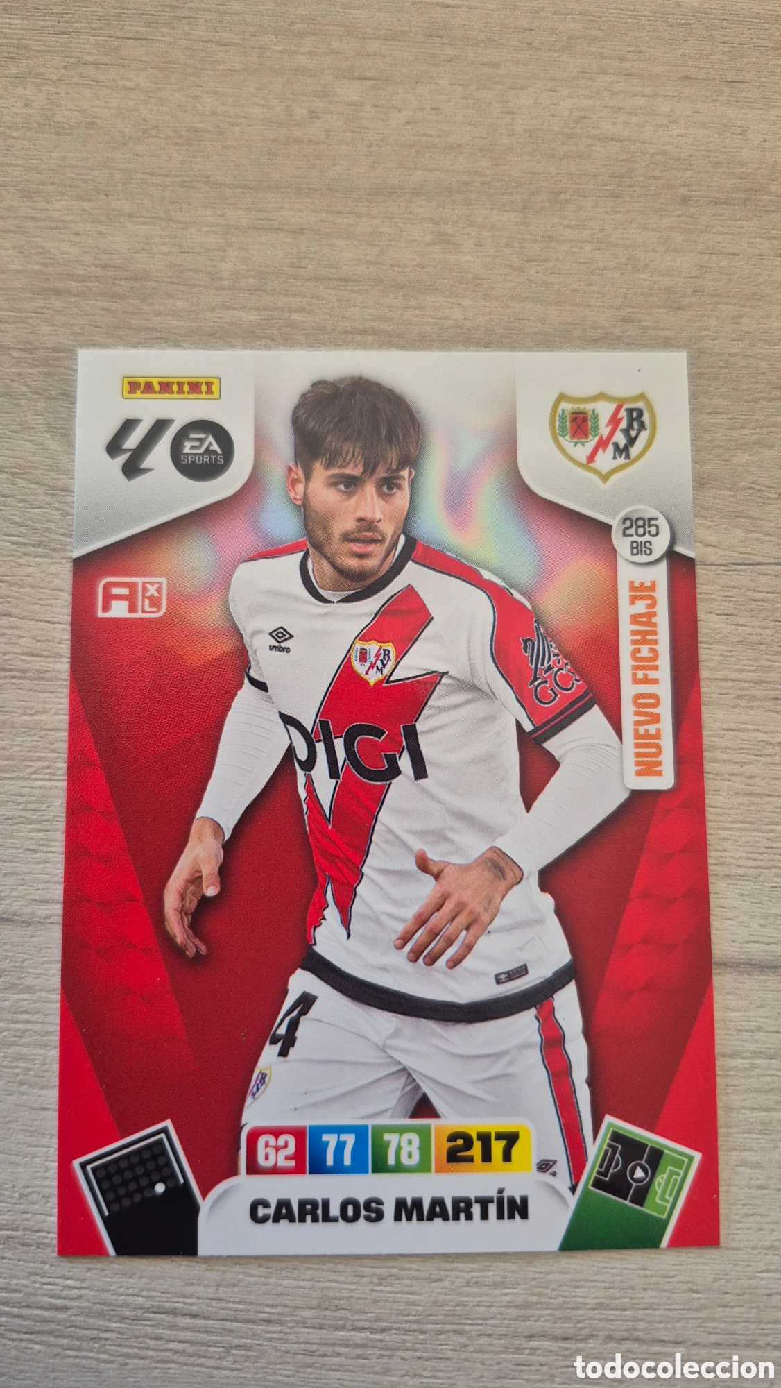 Cromos de F&uacute;tbol: N&deg;285Bis Rayo Vallecano Carlos Martin Adrenalyn 25/26