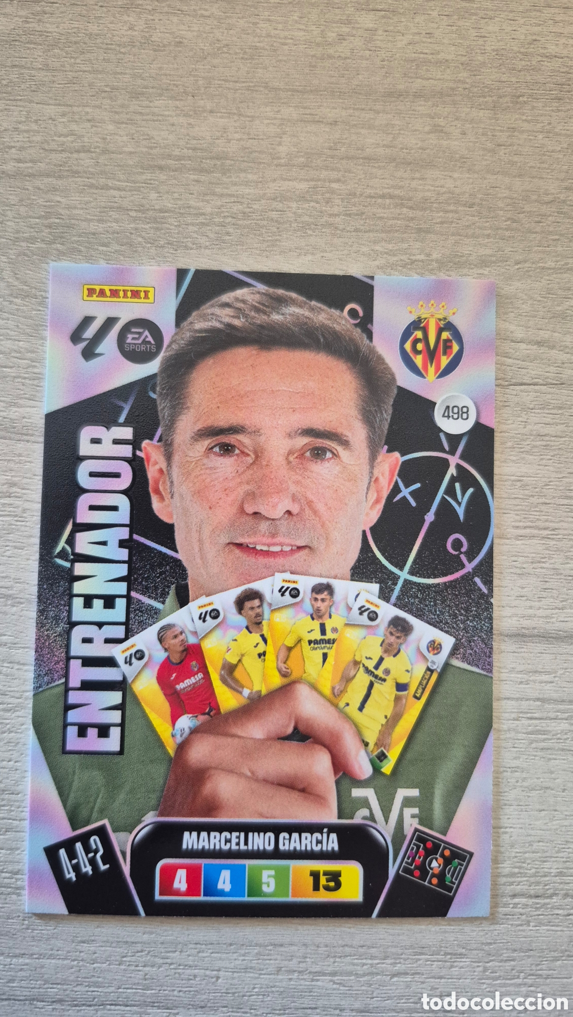 Cromos de F&uacute;tbol: N&deg;498 Villarreal Marcelino Garc&iacute;a Adrenalyn 25/26
