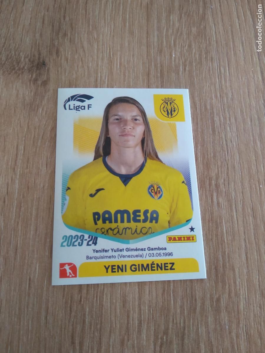 Cromos de Futebol: 308 YENI GIMENEZ VILLARREAL CROMO PANINI LIGA F 2023-2024 FUTBOL FEMENINO 23-24 WOMEN