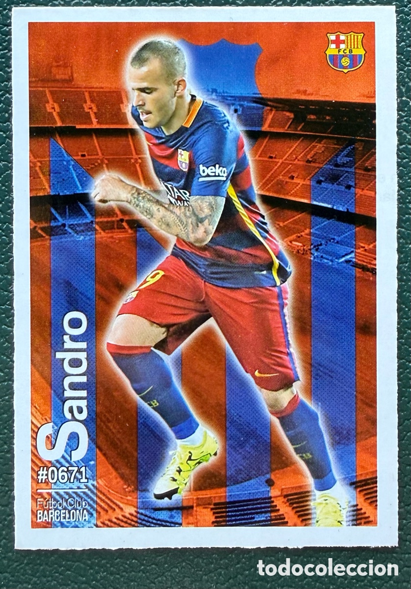Football Stickers: 671 SANDRO FC BARCELONA FICHAS ALBUM MUNDICROMO 2015 2016 15 16