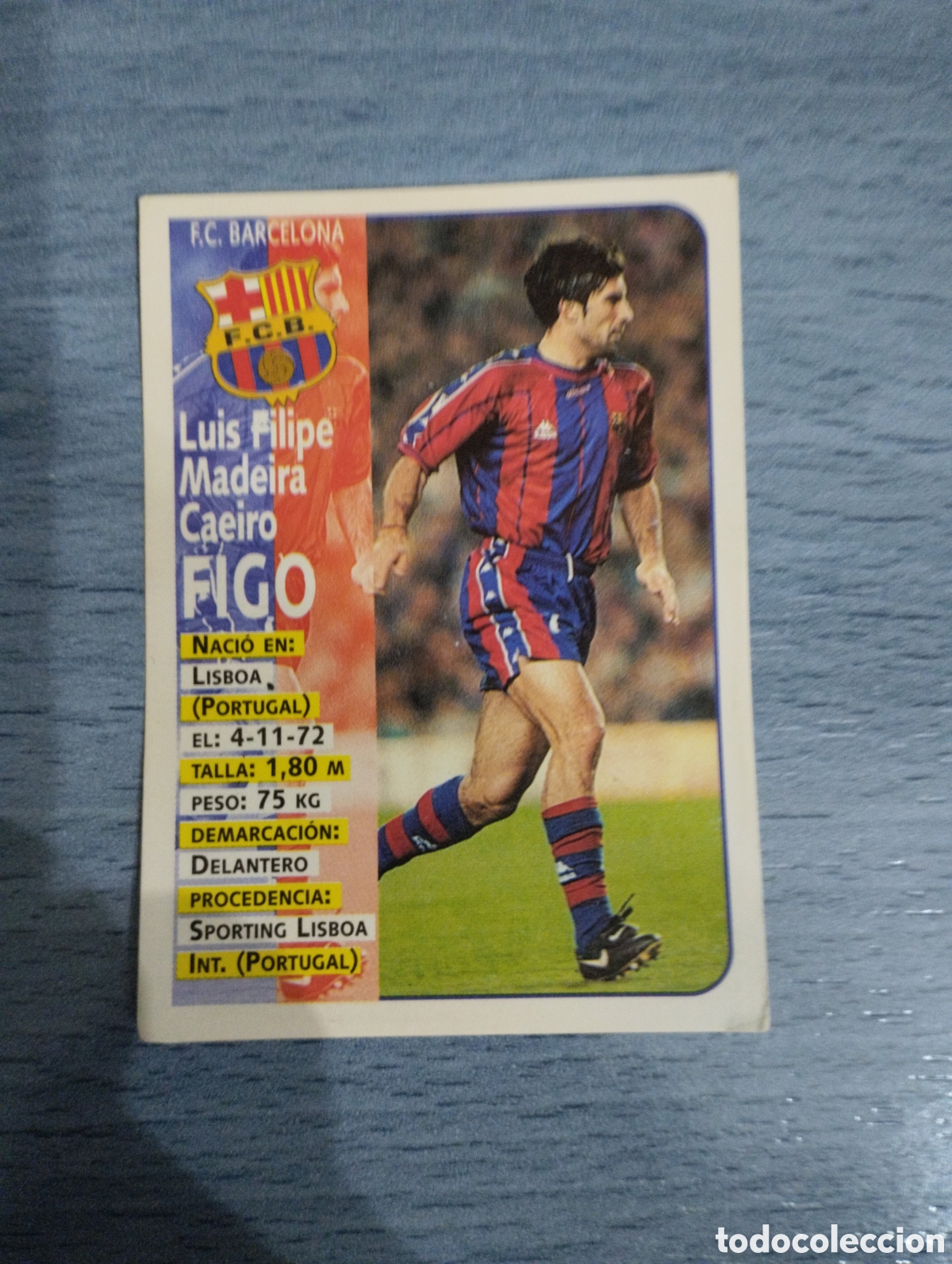 Fu&szlig;ball-Sticker: Cromo Panini liga 98 99 figo 21 Barcelona sin pegar
