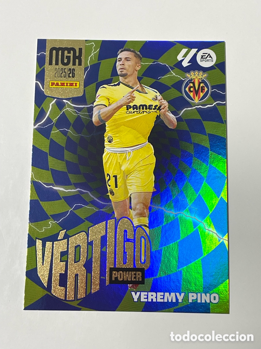 Cromos de F&uacute;tbol: Yeremy Pino Villarreal Panini Megacracks 2025/26 V&eacute;rtigo Power #P387