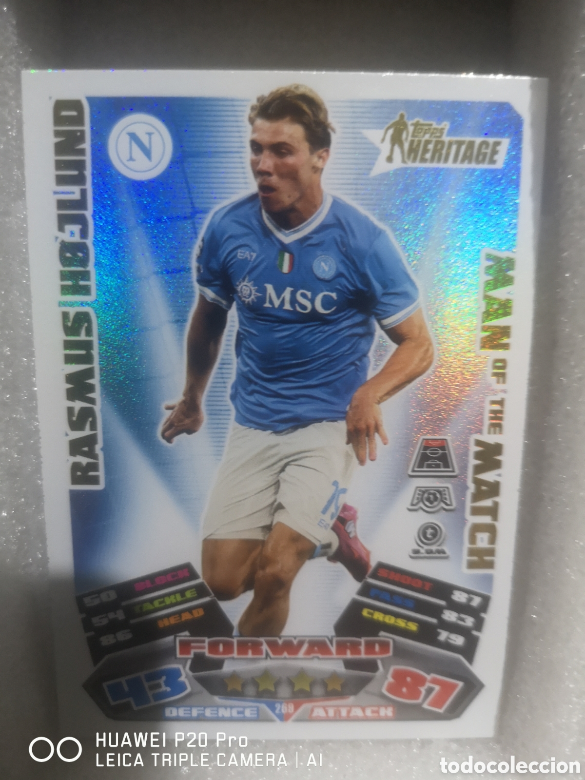 Cromos de F&uacute;tbol: MATCH ATTAX EXTRA 2025 2026 HERITAGE MAN OF THE MATCH RASMUS HOJLUND 269 NAPOLES