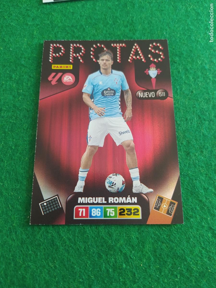 Cromos de F&uacute;tbol: actualizacion de adrenalyn 2025 2026 nuevo protas n&ordm; 511 miguel roman celta de vigo