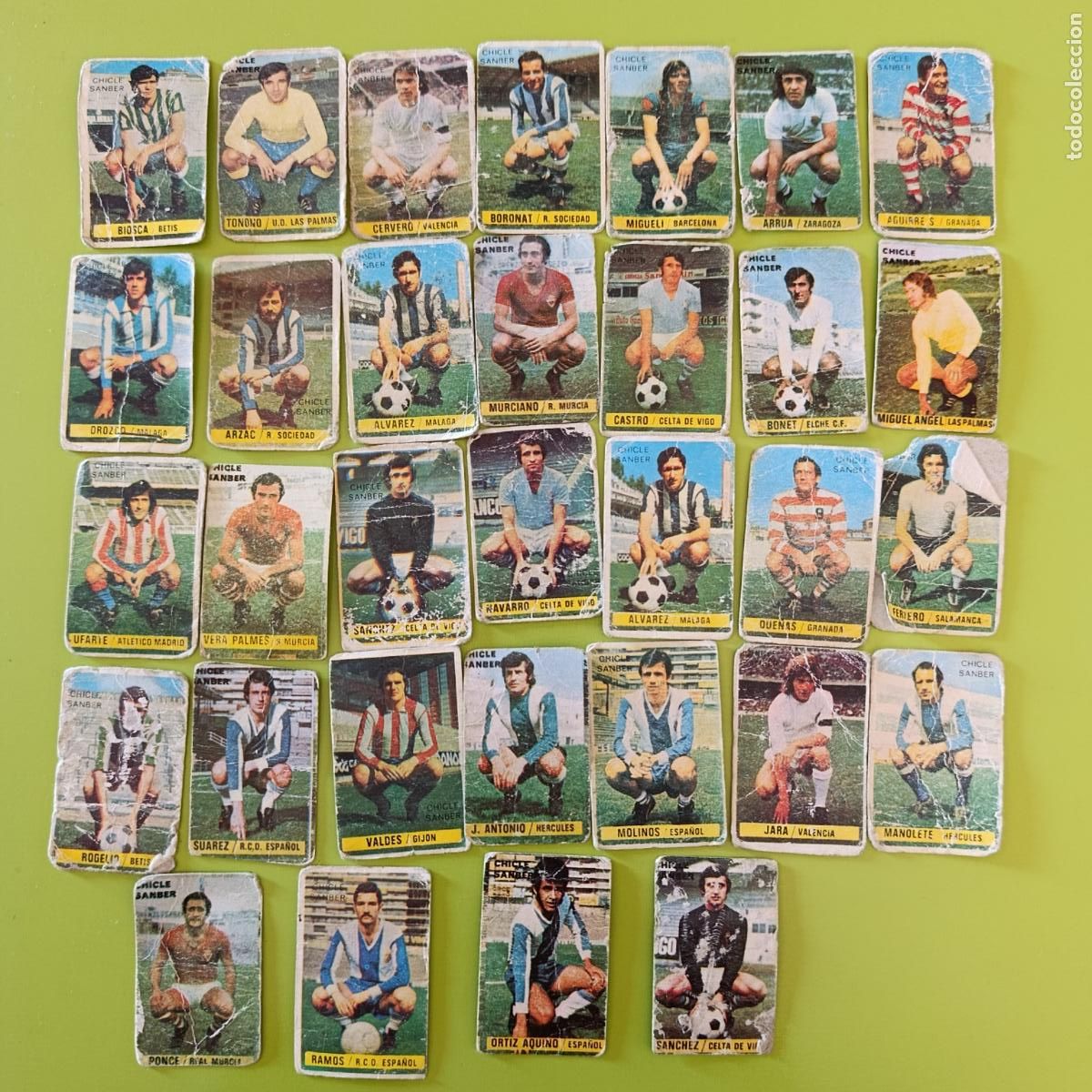 Fu&szlig;ball-Sticker: LOTE DE CROMOS DE FUTBOL. CHICLE SAMBER. MOLINA DE SEGURA, MURCIA Y OTROS. 1974. VER FOTO