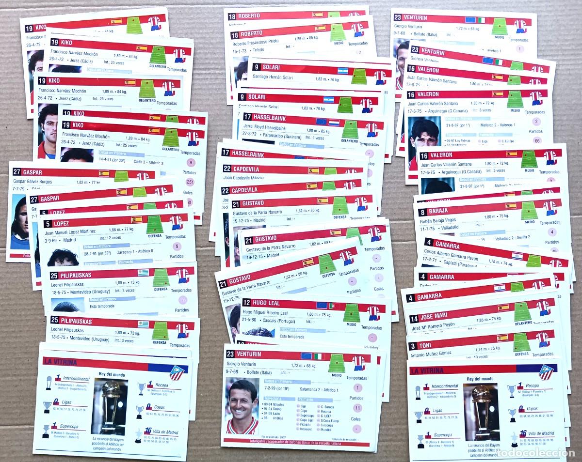 Cromos de Futebol: ATLETICO MADRID LOTE 48 CROMOS MARCA 1999 2000 DETRAS REAL MADRID SOLARI VALERON KIKO CARD L73